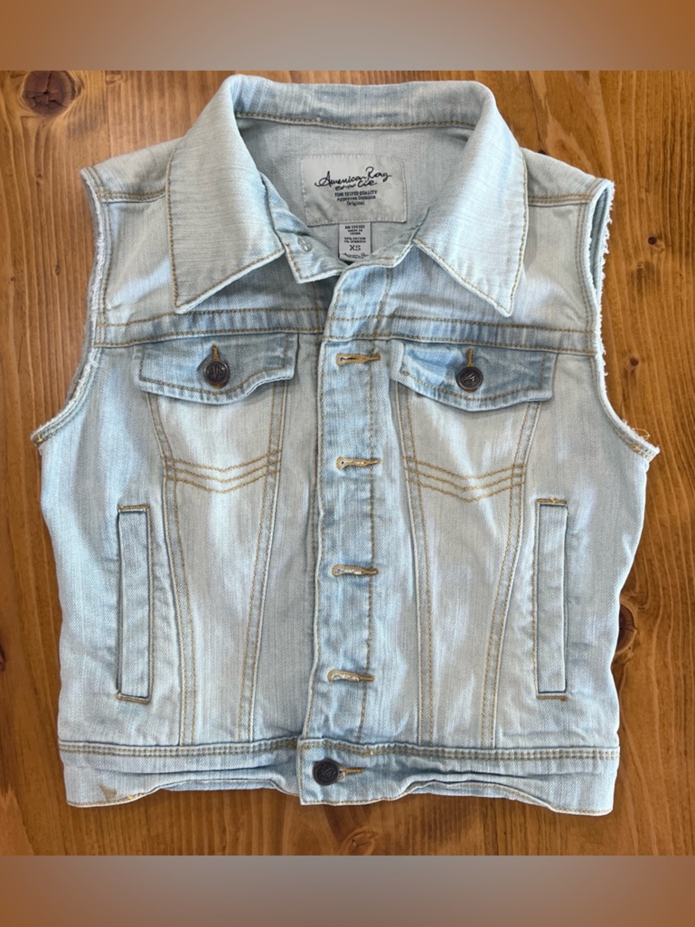American Rag Light Wash Denim Vest - Size XS Boho, Festival Style, Casual Chic